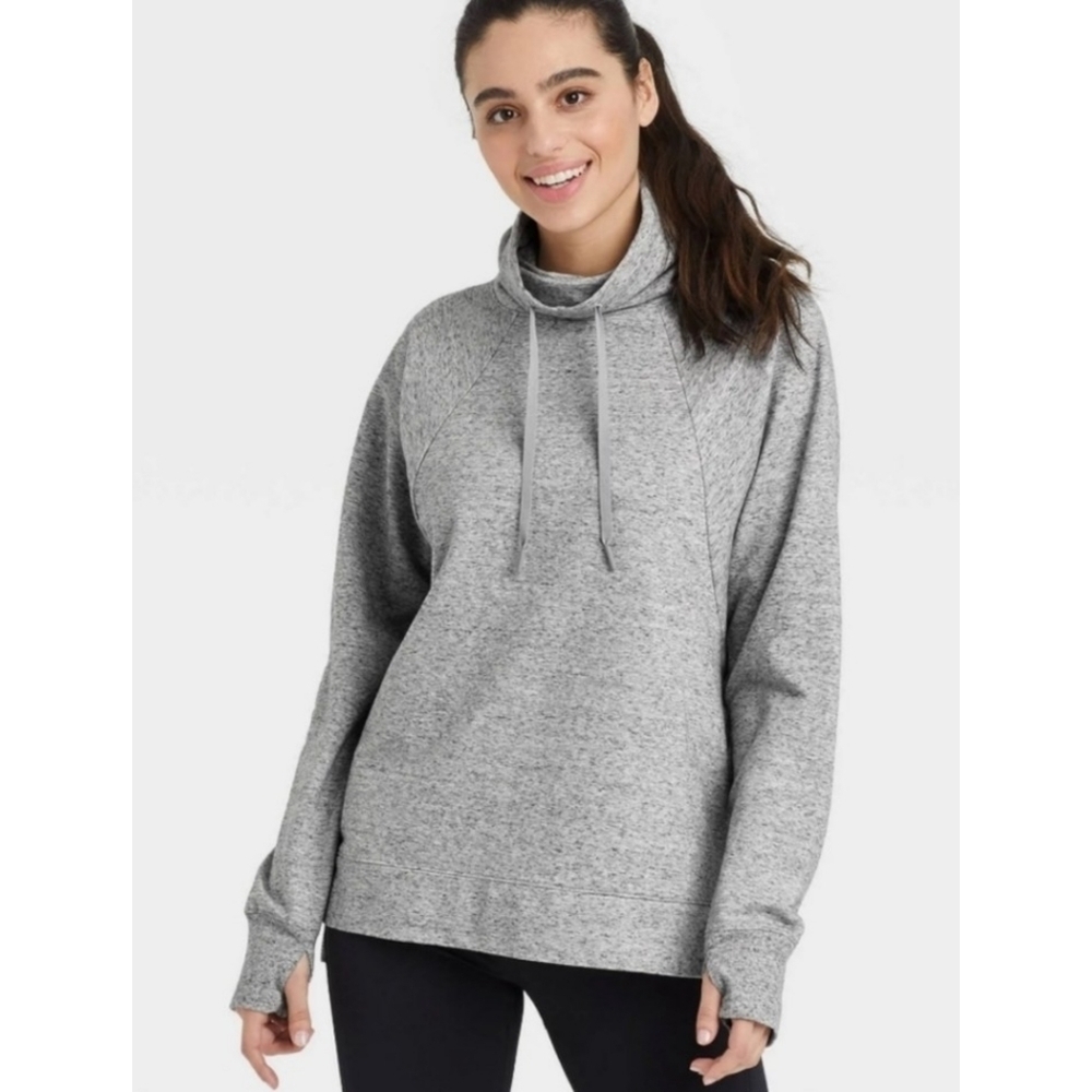 All in Motion Funnel Neck Tunic Sweatshirt Gray Size XS